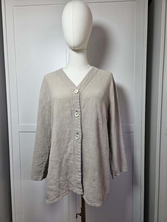 MaxMara Jackets & Blazers - MaxMara Puro Lino Light Beige Old Money Pretty Minimalist Cardigan Size 12 Large